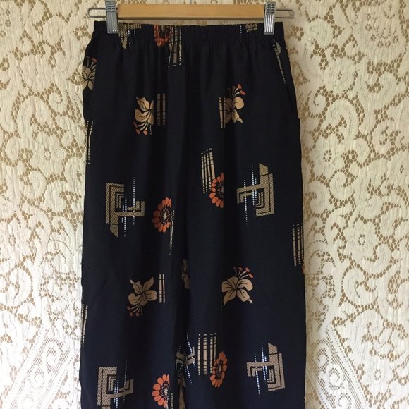 Vintage Oriental Print Pants - Picture 1 of 3